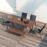 Lot 2 Chaises Pliantes Outsunny Accoudoirs 2 Chaises De Jardin Pliantes Outsunny - Accoudoirs, Textilène 700g/m², Charge 100kg, Noir-gris Chaise Camping Pliante