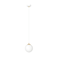 Lampada Da Tavolo Minimalista Bronzo Con Sfera In Vetro Bianco – Design Elegante, Altezza 30 Cm, Attacco G9