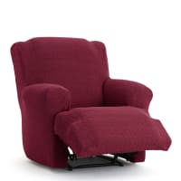 Coprisedia In Velluto Elasticizzato – Rotondo, Rimovibile, Antimacchia, Per Soggiorno, Colore Bordeaux, Taglia Grande (94-122 Cm)