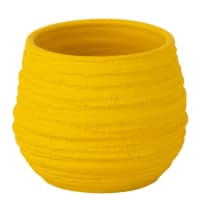 InnaGLAS Pot Rustique En Céramique Dégradé Ocre Jaune-Marron 28 Cm - Cache-Pot Élégant Pour Plantes