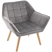 Set Di 2 Sedie Imbottite HOMCOM Con Effetto Velluto E Gambe In Metallo Oro – Vintage E Glamour Per Salotto, Soggiorno O Sala Da Pranzo, Grigio