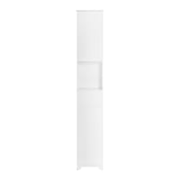 Mobile Colonna Per Bagno Con Ante Trasparenti - Salvaspazio, Bianco MDF, 40x27x171.5 Cm, Con Cassetto E Ripiani Regolabili