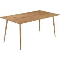 Mesa de comedor para 8 personas en efecto de madera marrón |160-Monza