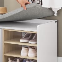 Banc à Chaussures HOMCOM 90cm Avec Coussin - Meuble Entrée Rangement Gris