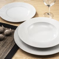Service 18 Pièces Sven Gris - Assiettes Plates, Creuses Et Dessert En Porcelaine Médard De Noblat