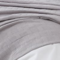 Couvre-lit En Coton Gris Taille Queen – Set 3 Pièces Avec Taies - Ambiance Cosy Garantie
