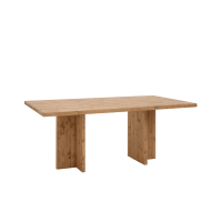 Mesa de comedor de madera maciza en tono roble oscuro 180x75cm-Tena