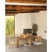 Mesa de comedor de madera maciza en tono roble oscuro 180x75cm-Tena cropped-1