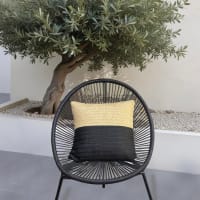 Cuscino Douceur D'Intérieur Con Federa In Microfibra E Pompon Dorina Nude 45x45 Cm (Cuscino Incluso)