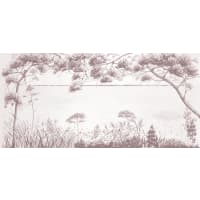Tableau Ancien Style Huile Sur Toile : Paysage Lac Rose Avec Arbres, Vintage, Fait Main Au Royaume-Uni