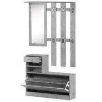 Appendiabiti moderno per ingresso con ripiano in metallo dorato cm 63x – Colly Shop