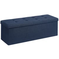 Banc D'Assise Élégant En Velours Bleu Foncé 100x30x30 Cm - Siège Confortable Et Stylé Pour Salon Ou Chambre