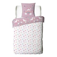 Parure De Lit Enfant Licorne Degrees Home 90x190 Cm - 3 Pièces 50% Coton 50% Polyester - Douce Et Confortable