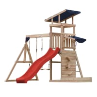 needs&wants® Bac à Sable en Bois pour Enfants avec Couvercle carré et bancs, Toit Ajustable ouvrant rétractable, siège, Sol, carré, refermable, pour Jardin et Jeux, 120x120 cm, pin, Jaune Blanc