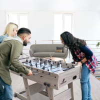 Happy Garden Baby-Foot Pliable – Table De Football Enfant 124x60x79 Cm – Structure MDF, Aluminium, 3 Balles, 2 Ans Garantie