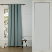 Tenda Oscurante Con Occhielli In Poliestere Grigio 250x140 Cm – Tendaggio Lavabile In Lavatrice Per Soggiorno E Camera Da Letto