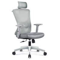 Sedia Moderna Design Sedia Da Ufficio Ergonomica Vinsetto – Regolabile In Altezza, Rete Bianca E Base Cromata Seduta Regolabile Altezza