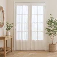 Paire de voilages double en pointe - Jaune - 60x160 cm - Polyester Paire de voilages double en pointe - Jaune - 60x160 cm - Polyester