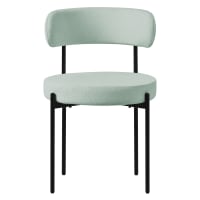4x Sillas de comedor verde tapizado Teddy poliéster con respaldo alto cropped-1