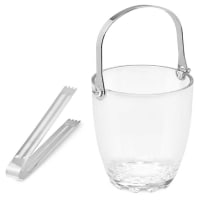 Glace en verre avec poignée et pince à glace pour contenir 1 050 ml de seau transparent pour cocktail, bar, vin, maison, fête, champagne
