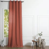 heimtexland ® Tenda in 100% cotone e lino opaco, opaca, lunga, 280 x 140 cm, con fettuccia arricciata e coulisse, colore tortora