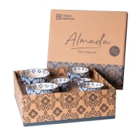6x Pièces De S Apéritif/tapas/sauce 9 Cm En Porcelaine Avec Planches De Service Bols