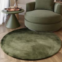 Tappeto Rotondo In Finta Pelliccia Bianco 45x45 Cm, Morbido E Antiscivolo, Ideale Per Salotto O Camera Da Letto