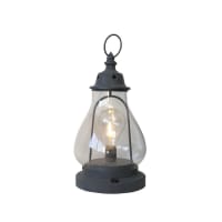 Lampe à Bougie Parfumée En Métal Noir Avec Support Chauffe-Plat - Style Vintage Rustique