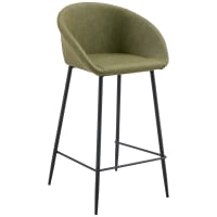 Set di 2 sgabelli da bar Vonore in velluto verde/nero