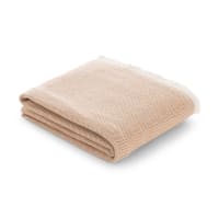 Coperta cotone beige e arancione 130 x 180 cm MATHURA