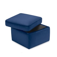 Preziosa Pouf Contenitore Maxi In Velluto Blu 60x60x30 Cm – Con Spazio Interno