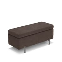 Simplihome Lacey Piccola Panca Ottomana Trapuntata In Finta Pelle Marrone - 66 Cm, Multiuso Per Ingresso O Camera