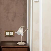 Lampada da soffitto Japandi verde con paralume in tessuto - Bida