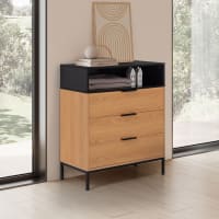 Comò 4 cassetti colore nero/rovere Kalma | Maisons du Monde