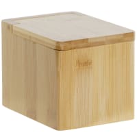 Boîte à Sel Fleur De Sel Balvi Salt - Céramique Blanche + Couvercle Bambou - Design Élégant Pour Cuisine Moderne