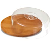 Ensemble Plateau à Fromage Bambou & Cloche en Verre
