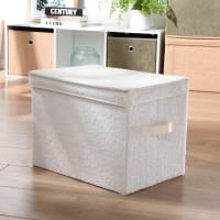 Scatola Portaoggetti In Tessuto Pieghevole Grande – 50x40x60 Cm, Con Finestra Trasparente, Per Vestiti E Biancheria