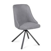 HOMYLIN - Lot De 4 Chaises De Salle De Réunion - Design Minimaliste, Pivotantes, Pieds Métal - Gris - Pour Bureau, Salle De Conférence