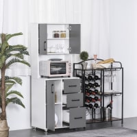 Buffet De Cuisine HOMCOM Armoire Multi-rangements 180cm - Tiroir, 3 Placards, 5 Niches, Passe-câbles Meuble Rangement Cuisine Moderne Buffet De Cuisine HOMCOM Armoire Multi-rangements 180cm - Tiroir, 3 Placards, 5 Niches, Passe-câbles Meuble Rangement Cuisine Moderne