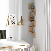 Étagère Flottante Angle 3 Niveaux MOTT – Design Zigzag Moderne, Multicouche Pour Salon, Cuisine, Chambre