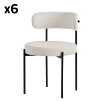 ML-Design Set Di 6 Sedie Per Sala Da Pranzo Sedia Da Cucina In Tessuto Teddy Blu Poltroncina Da Soggiorno Con Schienale Poltrona Imbottite Con Gambe In Metallo Nero Sedie Lounge Ergonomiche 87000241
