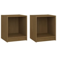 Lot De 2 Tables De Chevet – Chêne Fumé – 40x30x40 Cm – Bois D'ingénierie