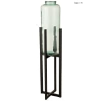 Home&Styling Fioriera Con Supporto In Metallo Nero – Vaso Da Fiori Alto 50 Cm - 6