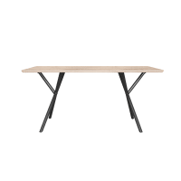 Mesa de comedor tapa 25 mm de grosor color roble estructura metalica