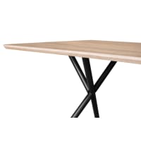 Mesa de comedor tapa 25 mm de grosor color roble estructura metalica cropped-1