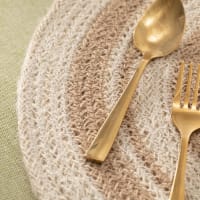Set de table rond bords fibres naturelles 30cm | Maisons du Monde