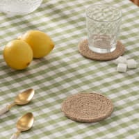 Set Di 6 Tovagliette Rotonde Intrecciate In Plastica, Diametro 38 Cm, Colore Verde Scuro, Eleganti E Antigraffio