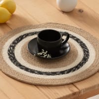 Lot 2 sets de table en jute ronde 38x38 cm Lumira | Maisons du Monde