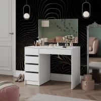 Vicco Coiffeuse Meryl, Blanc, 80cm, Convient pour Le Maquillage, la Coiffure et Le Rangement des cosmétiques