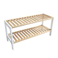 Étagère à Chaussures LM 391 - Bois Composite Blanc - 670 Mm - 2 Niveaux